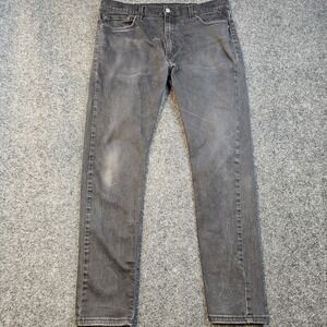 Levis 512 Slim Taper Jeans Mens 38x34 Black Washed Denim Pants Modern Fit